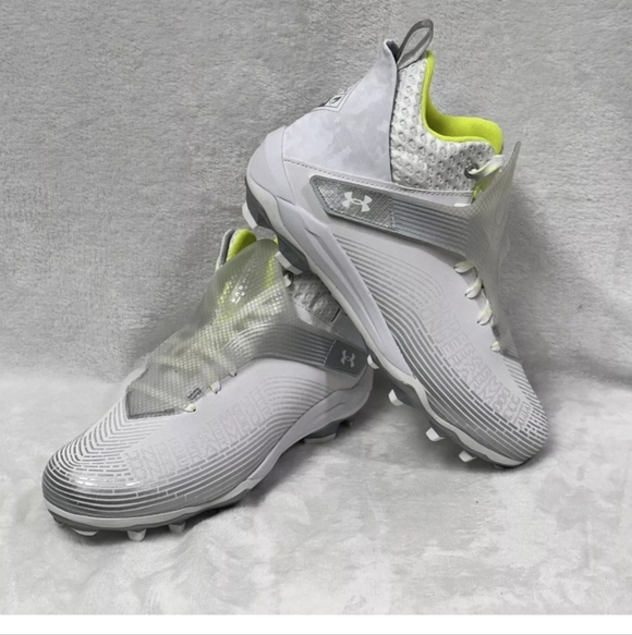 Under Armour Mens 11.5 Highlight Hammer Mc Football Cleat White-Metallic Silver main image 4